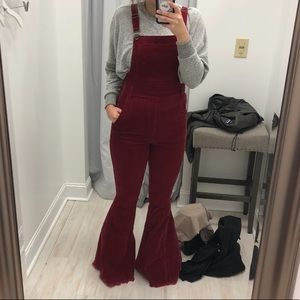 Free People Bell-Bottom Overalls